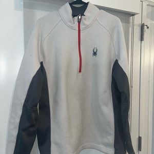 Spyder White, Red, and Grey Quarter Zip